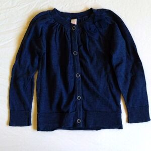 cherokee navy blue fine knit cardigan sweater with tulle bow 2T toddler girls